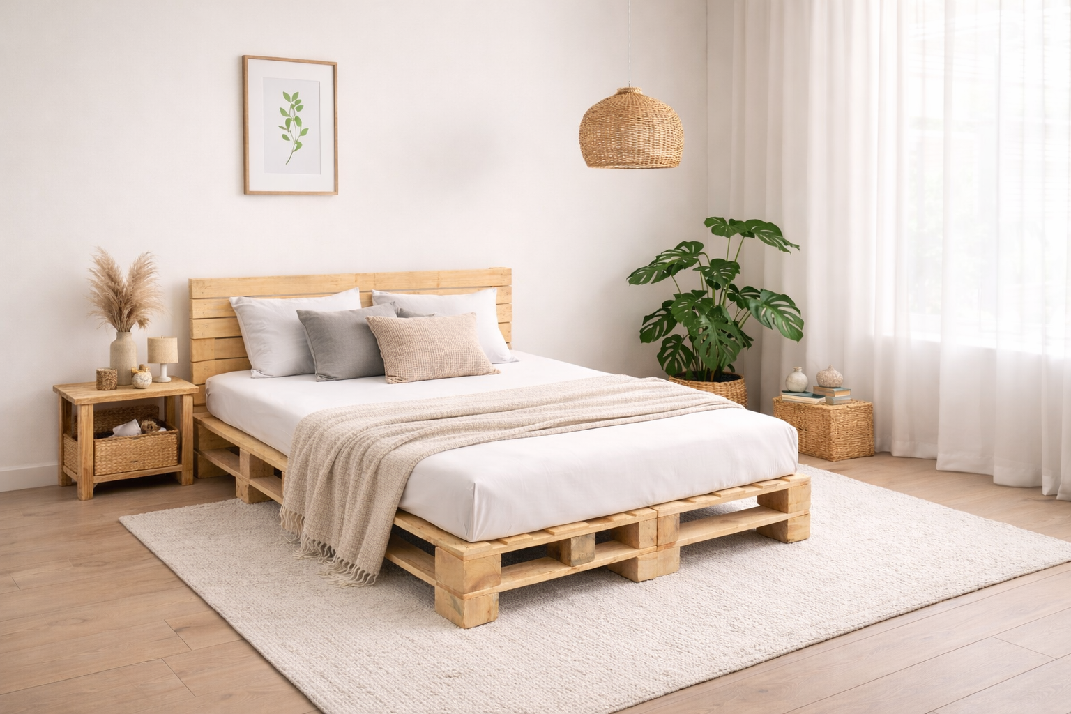 Double Pallet Bed Side View