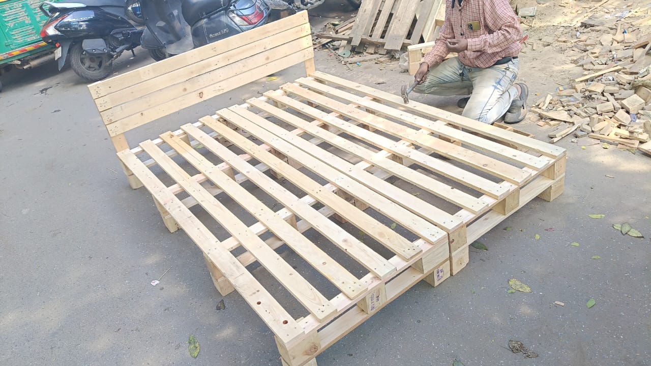 Pallet being built at workshop